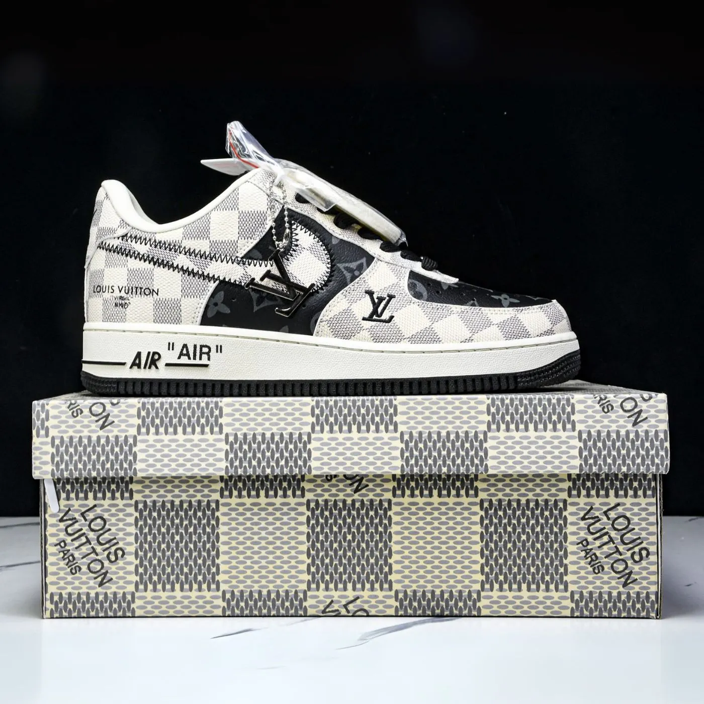 Royal Black LV Air Force 1 sold by Drippy Custom Many product image thumbnail 3