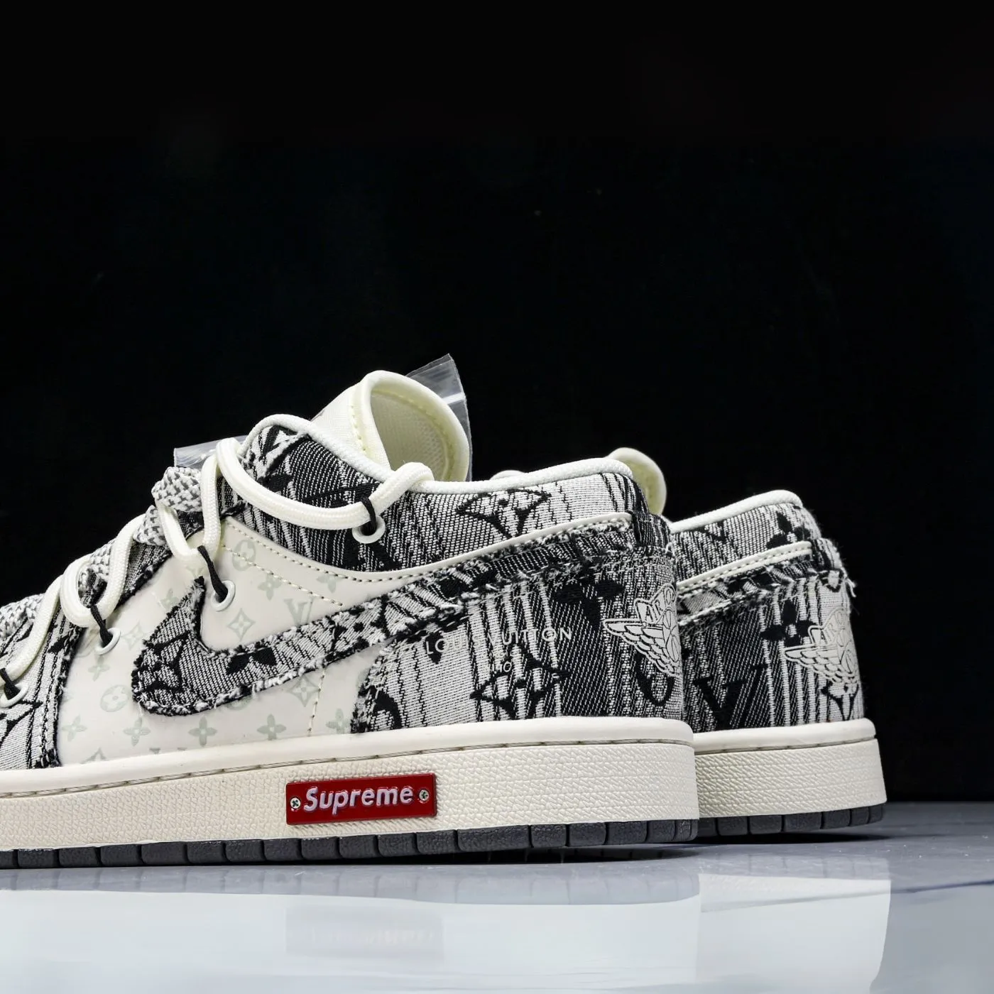 Black Denim LV Air Jordan 1 sold by Drippy Custom Many product image thumbnail 3