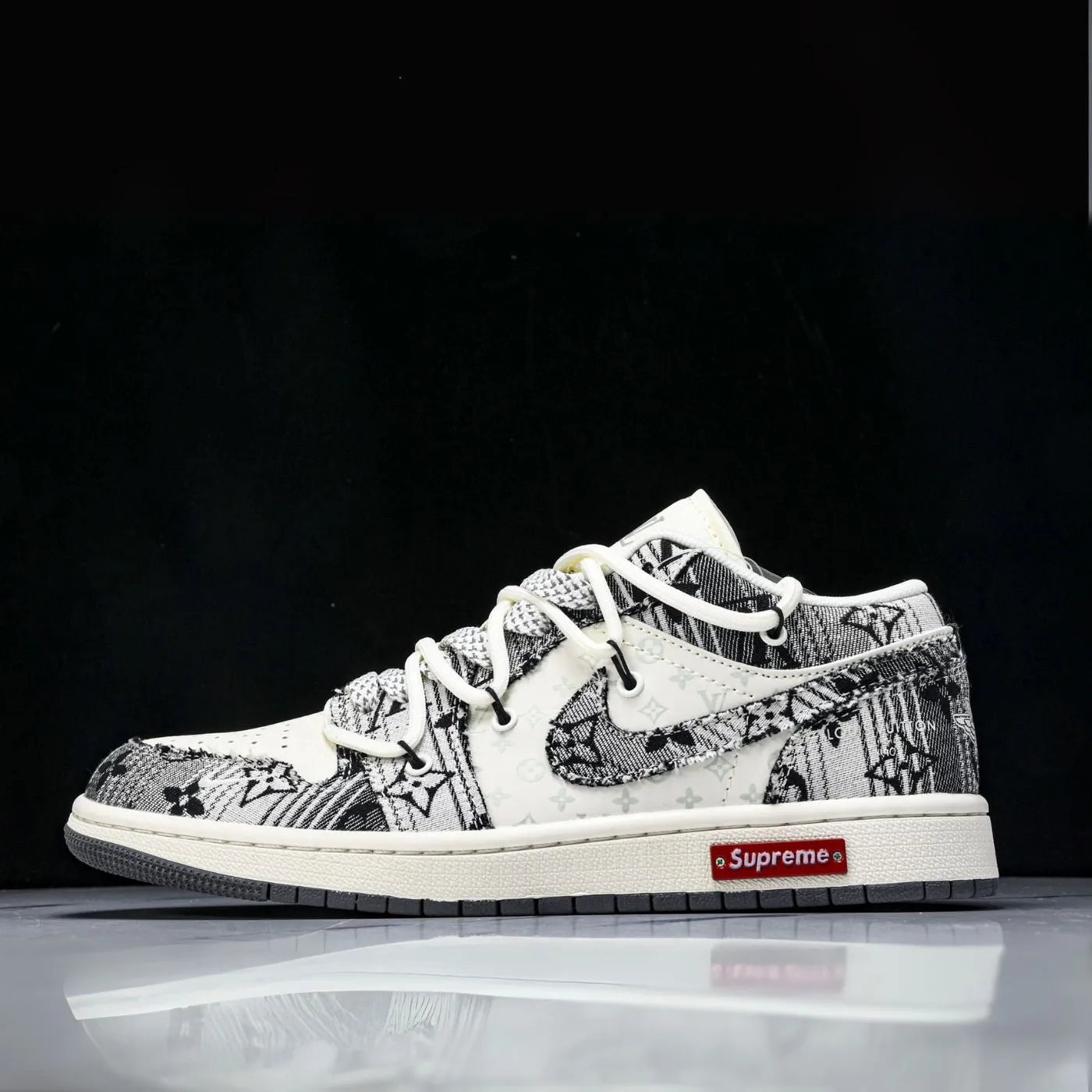 Black Denim LV Air Jordan 1 sold by Drippy Custom Many product image thumbnail 2