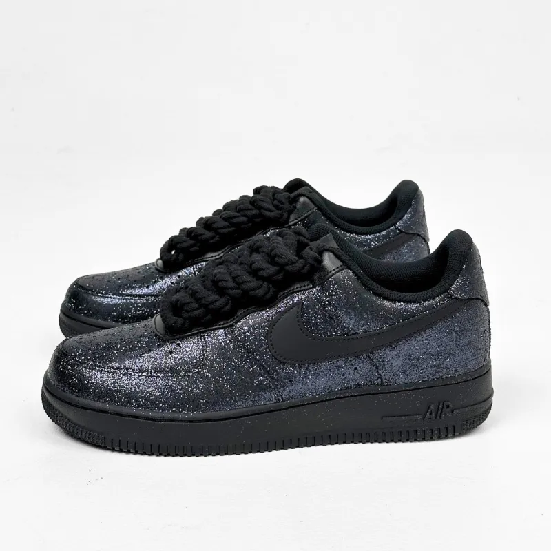 Black Glitter Air Force 1 made by Drippy Custom Many