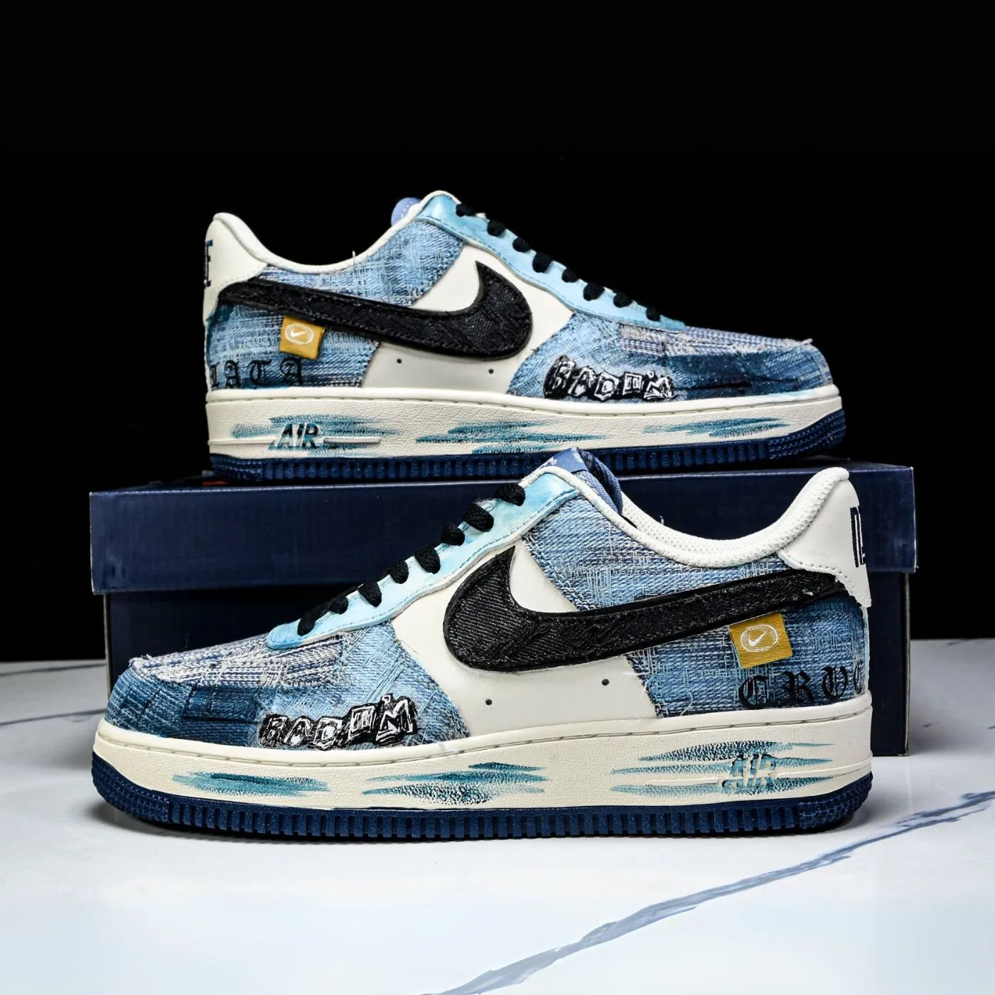 Artic Denim Air Force 1 sold by Drippy Custom Many product image thumbnail 4