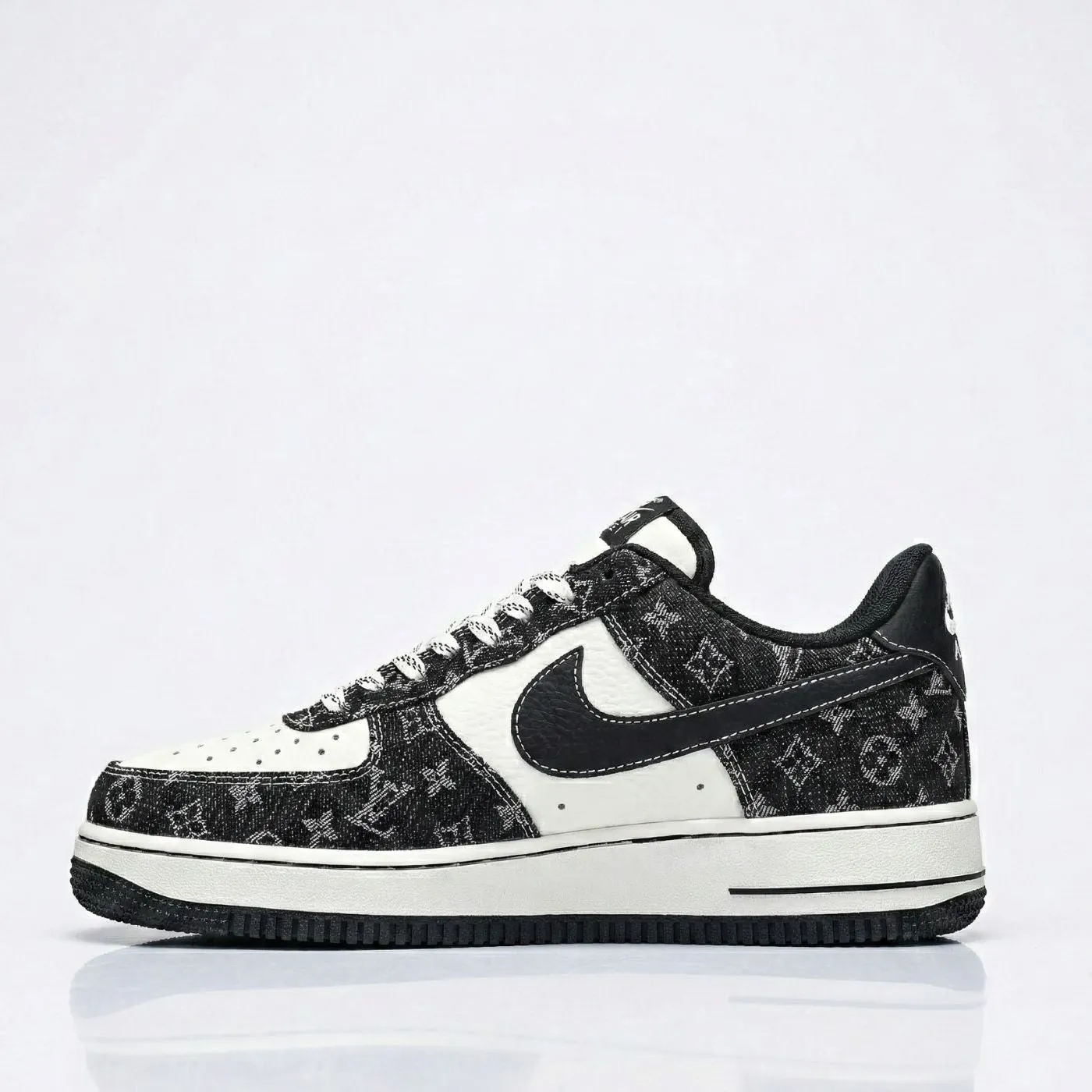 Black Denim LV Air Force 1 sold by Drippy Custom Many product image thumbnail 4