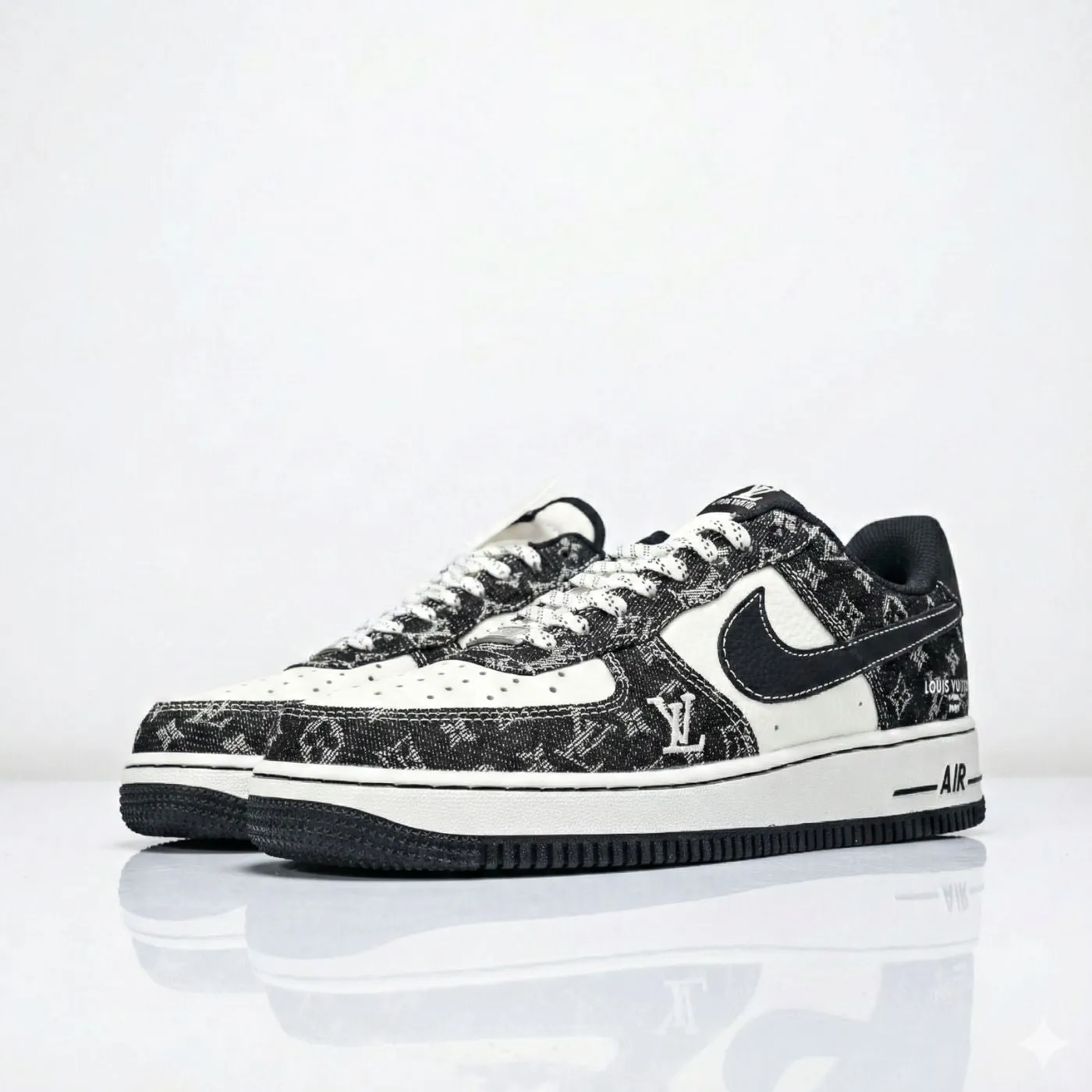 Black Denim LV Air Force 1 sold by Drippy Custom Many product image thumbnail 2