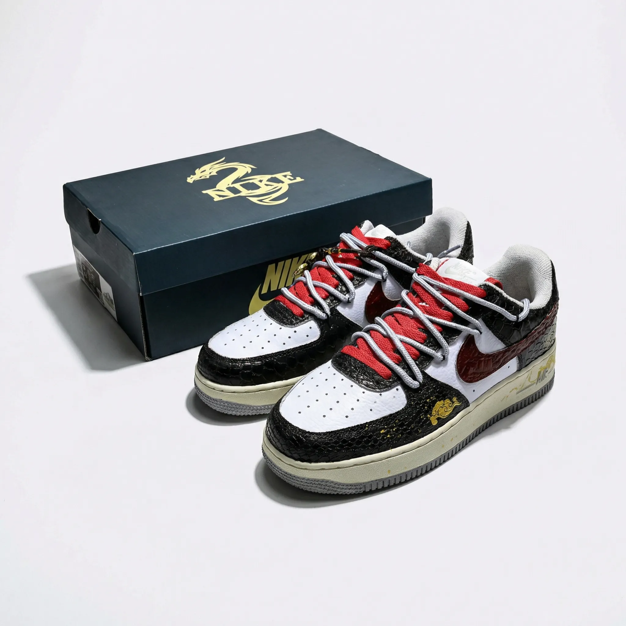Black Ember Air Force 1 sold by Drippy Custom Many product image thumbnail 4