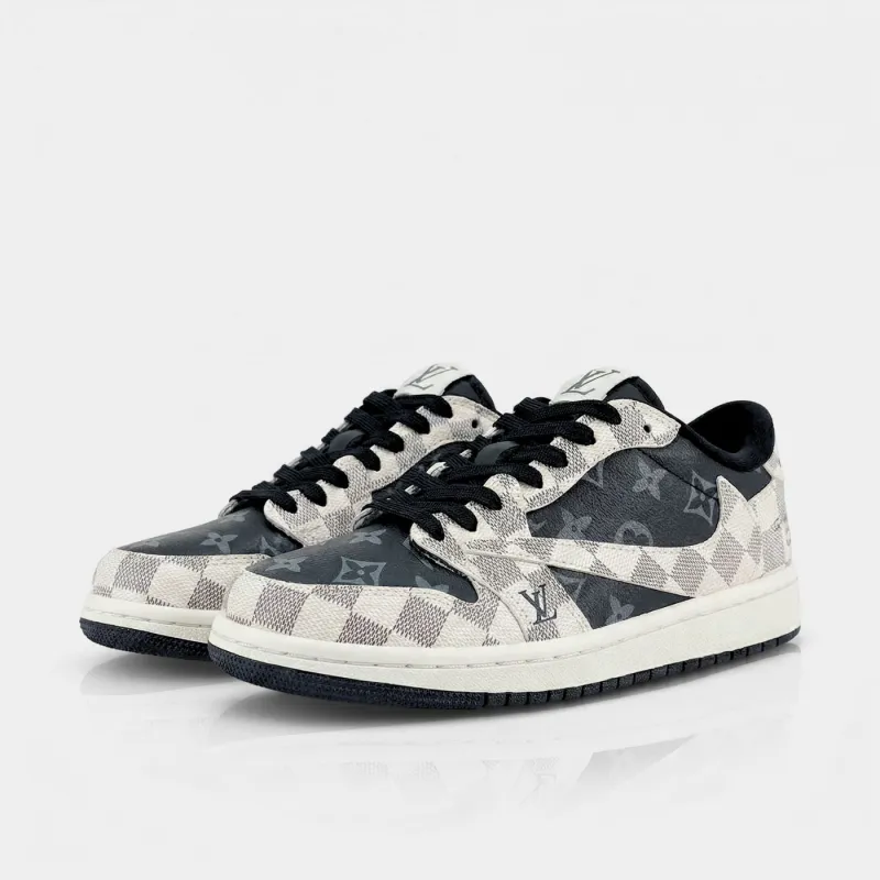 Royal Black LV Air Jordan 1 made by Drippy Custom Many