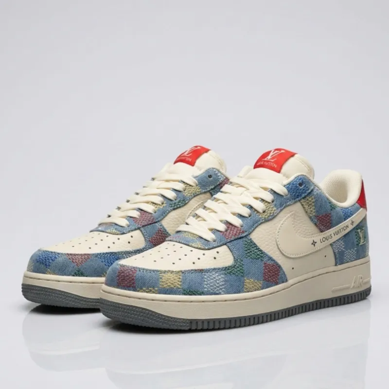 Sky Blue LV Air Force 1 made by Drippy Custom Many