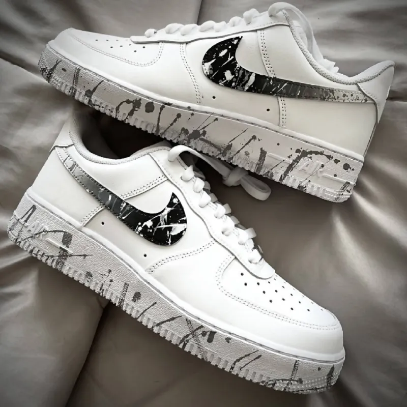 Ombre Black Swoosh Air Force 1 sold by Drippy Custom Many