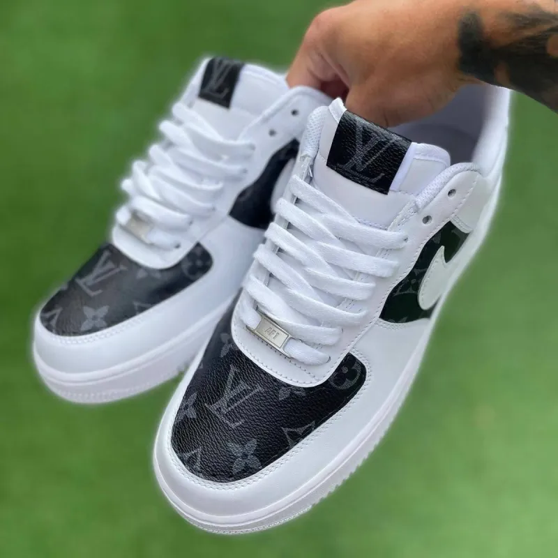 Black Monogram LV Air Force 1 sold by Drippy Custom Many