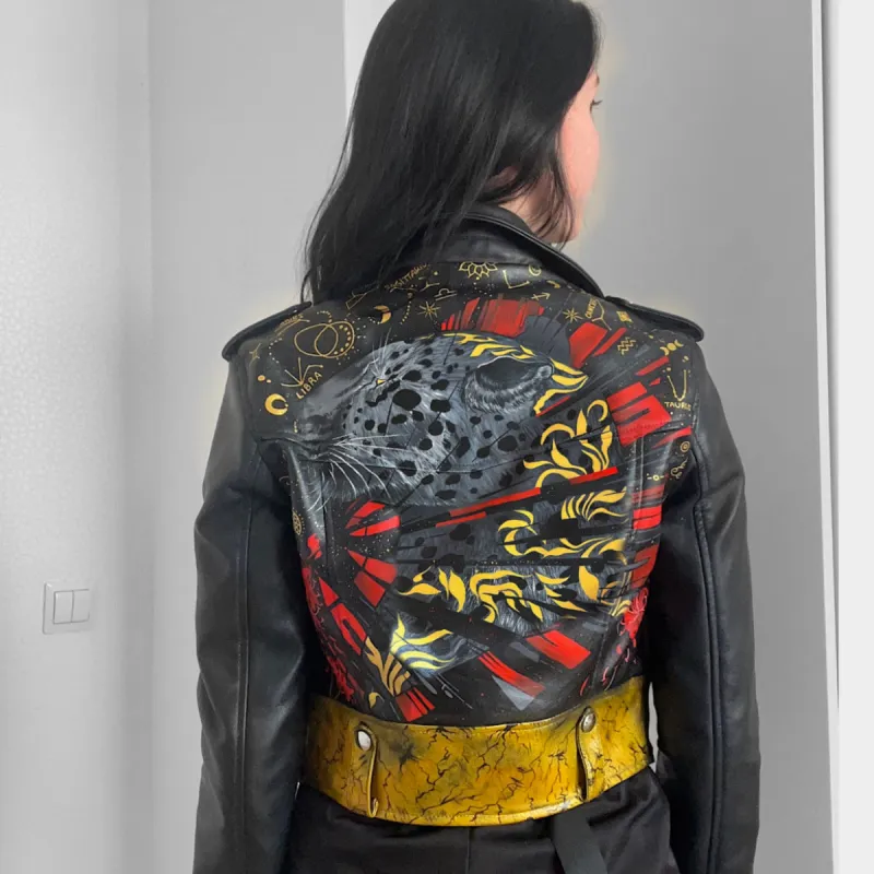 Leather jacket Panther sold by Drippy Custom Many