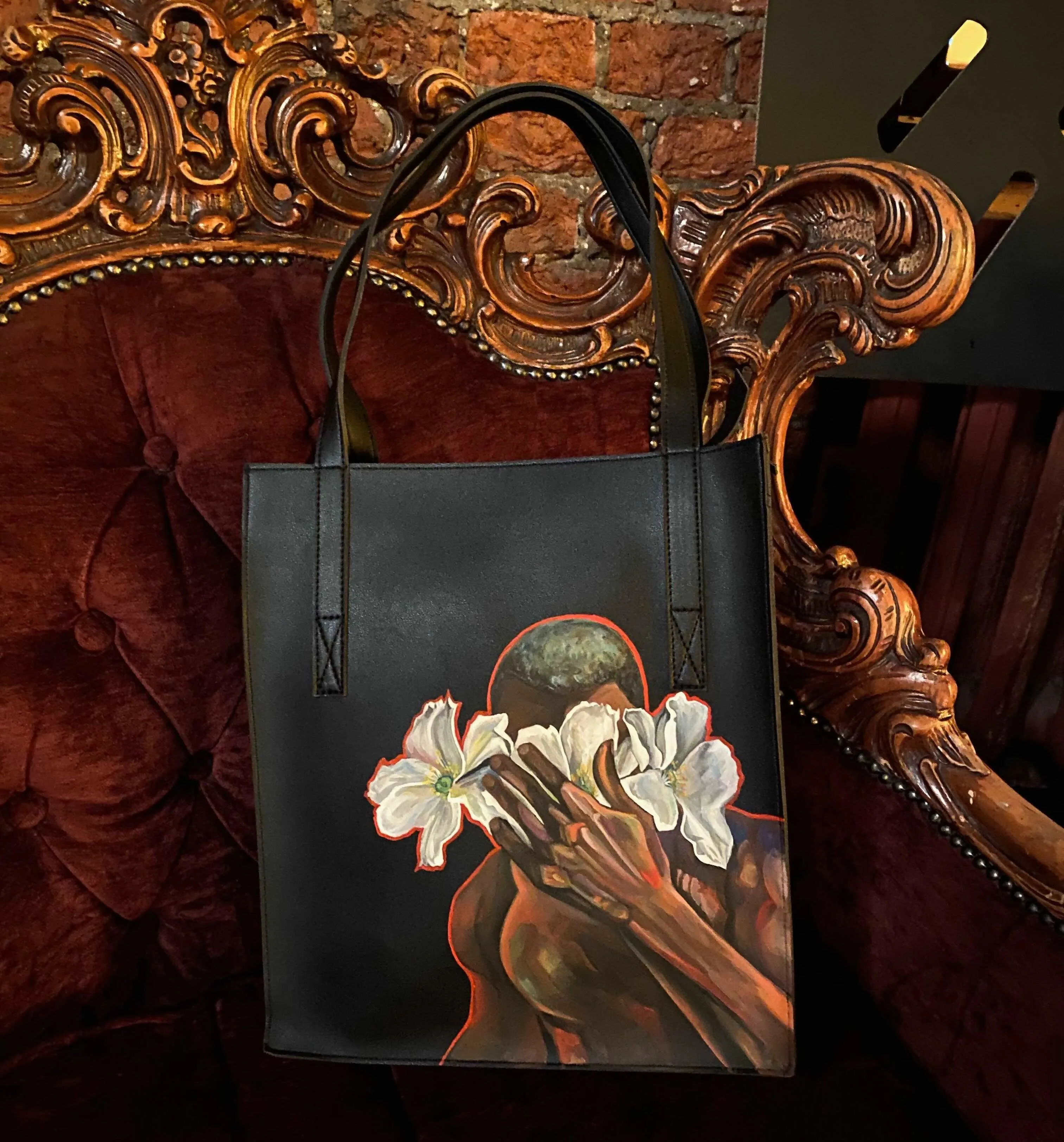 'Hidden treasure' Hand-Painted bag sold by Drippy Custom Many