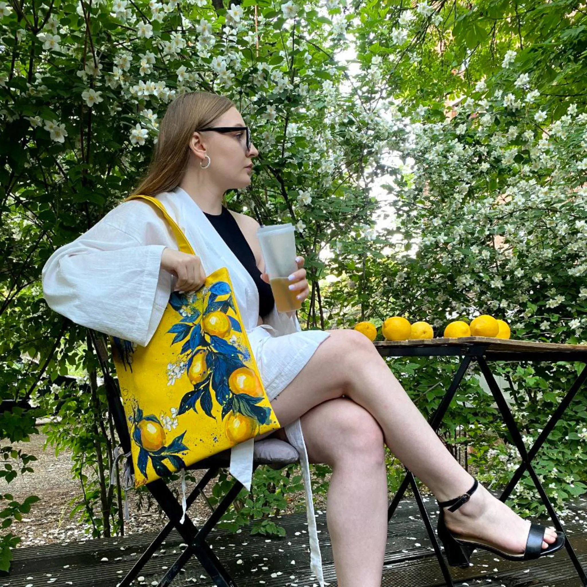 "Lemon" Tote Bag sold by Drippy Custom Many product image thumbnail 4