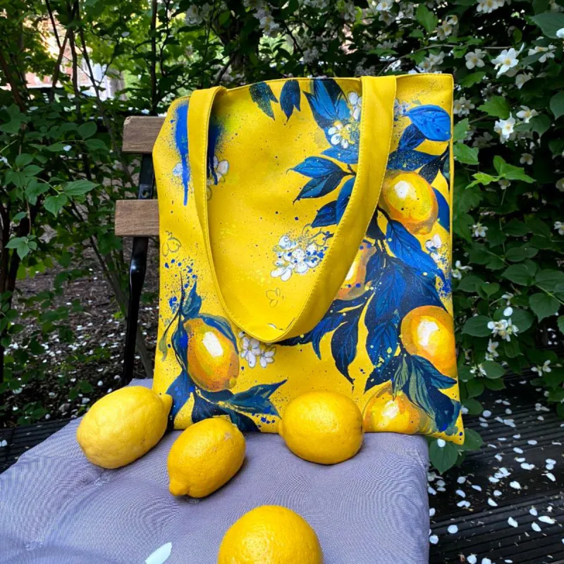 "Lemon" Tote Bag sold by Drippy Custom Many