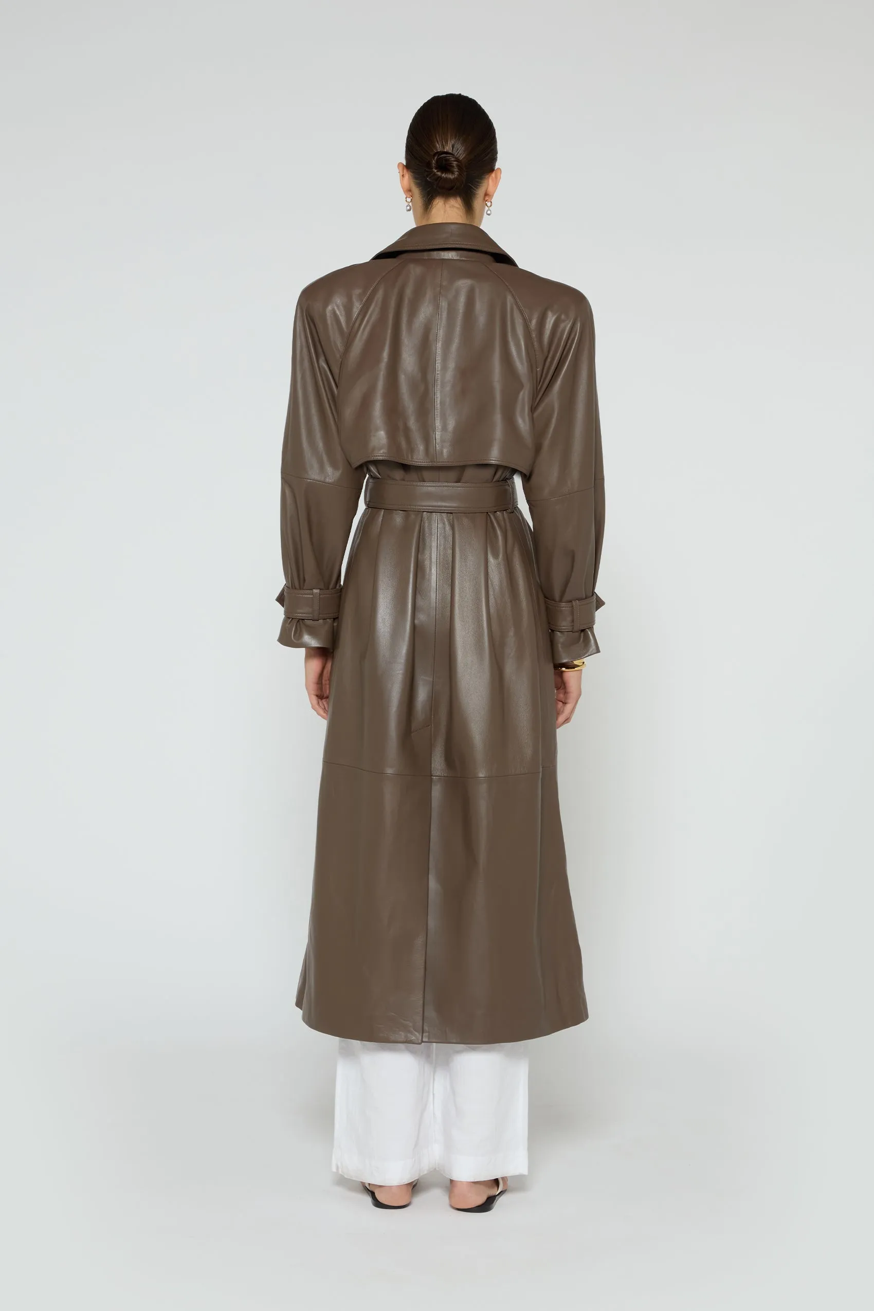 Corrin Leather Trench Coat sold by DUCIE product image thumbnail 3