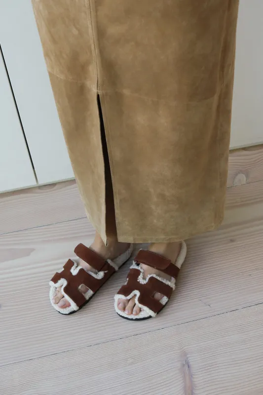 HARLEY SHEARLING SLIDES sold by DUCIE