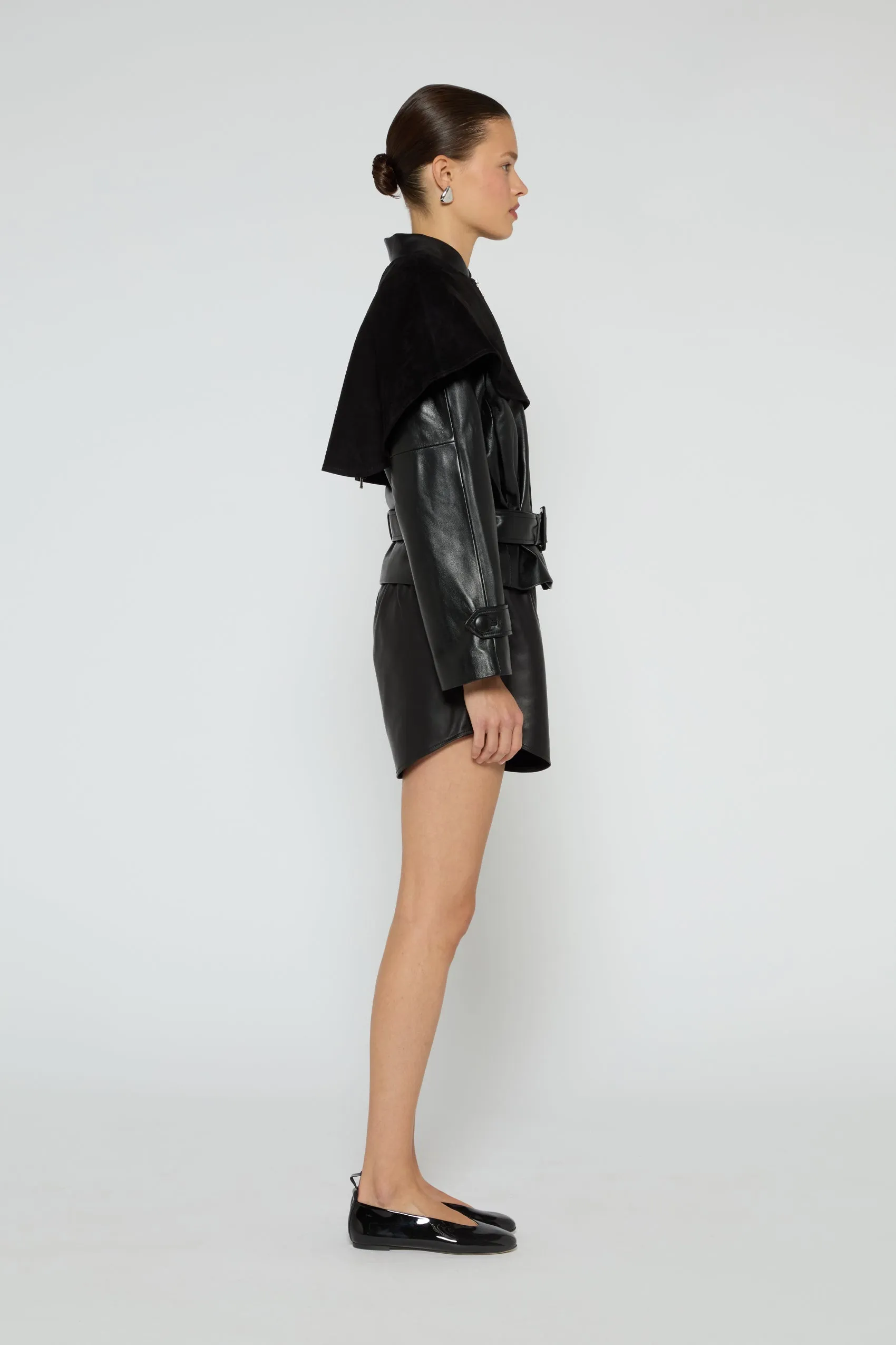 Rose Leather Jacket sold by DUCIE product image thumbnail 3