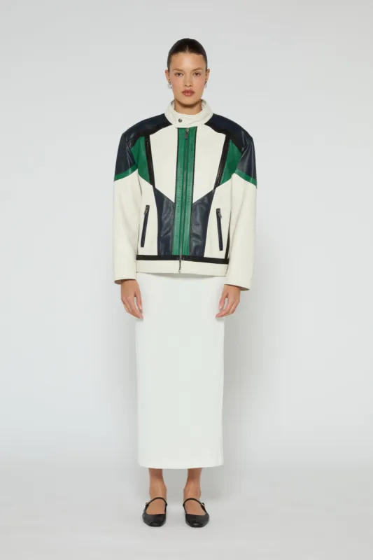 Lenny Leather Motorcycle Jacket sold by DUCIE
