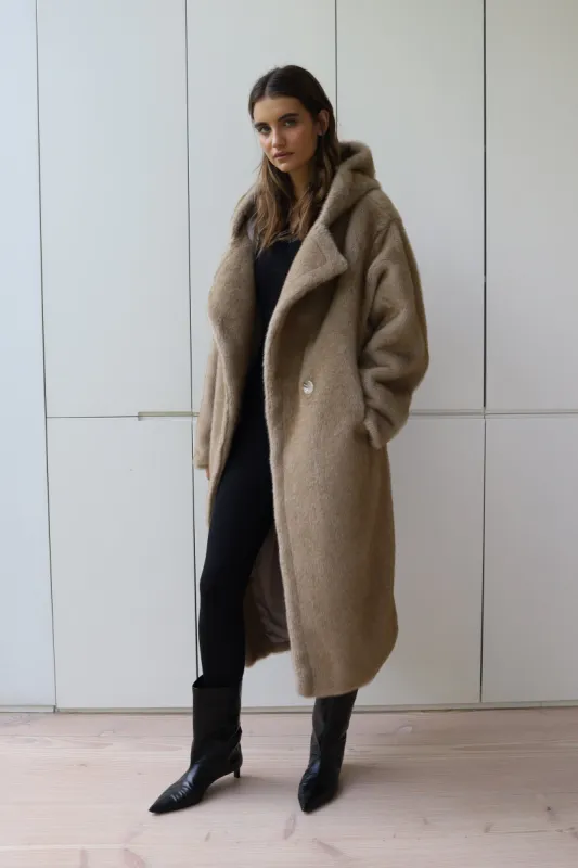 MAXIM FAUX HOODED COAT sold by DUCIE