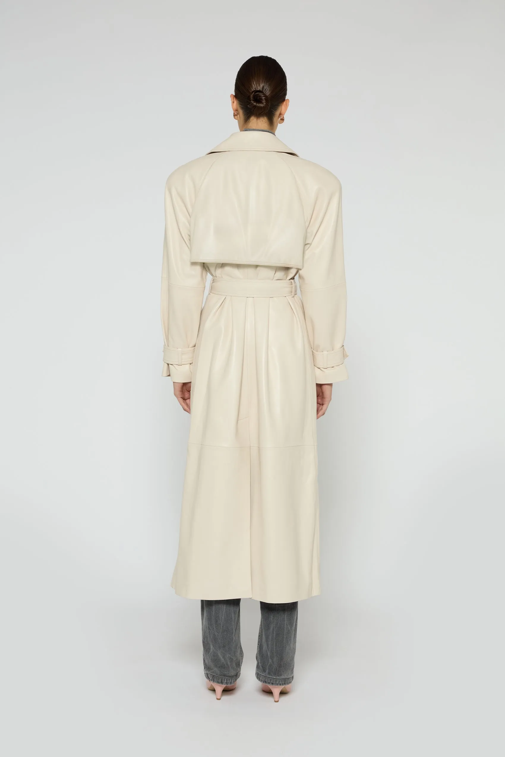 Corrin Leather Trench Coat sold by DUCIE product image thumbnail 3