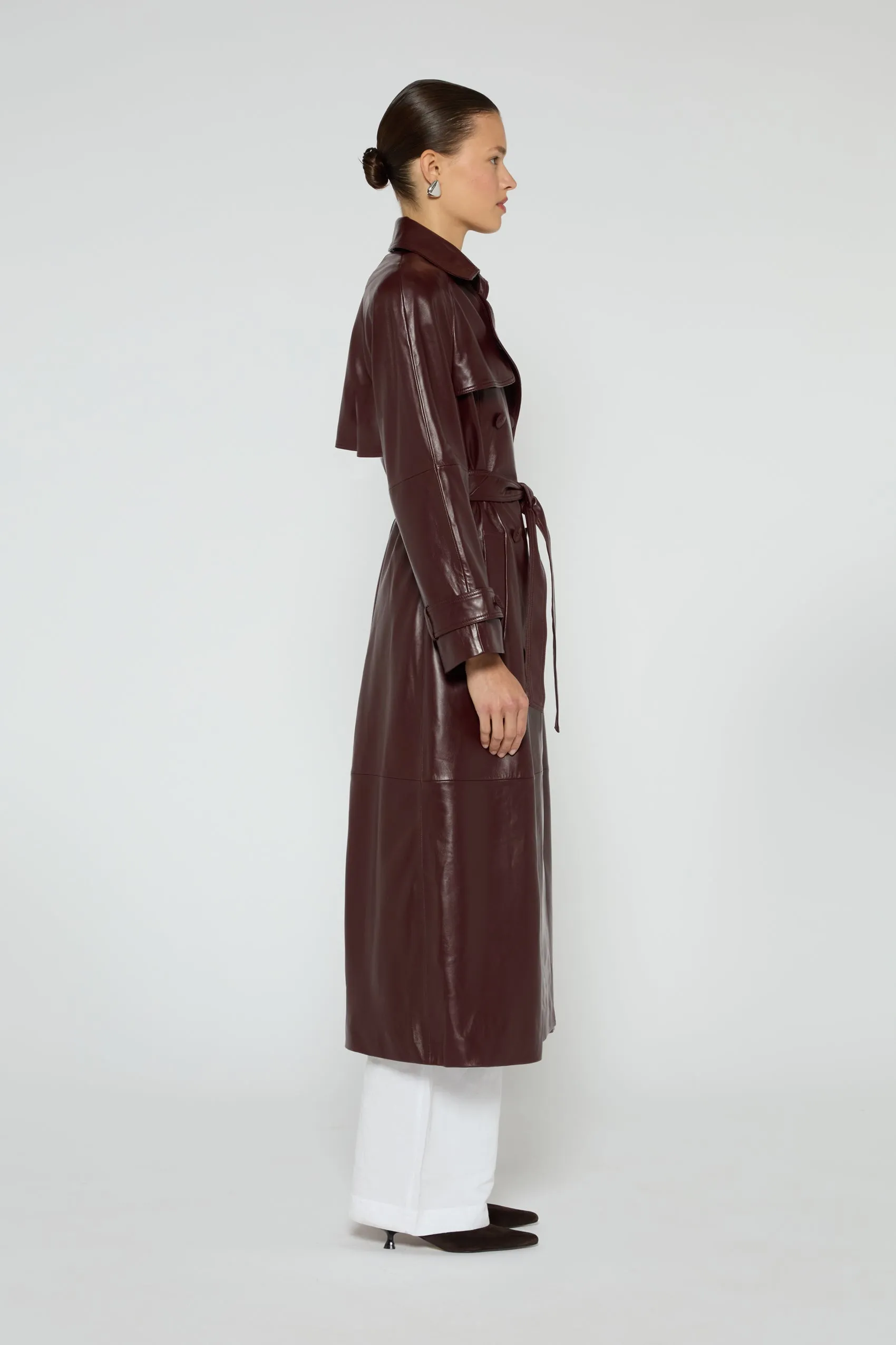 Corrin Leather Trench Coat sold by DUCIE product image thumbnail 3