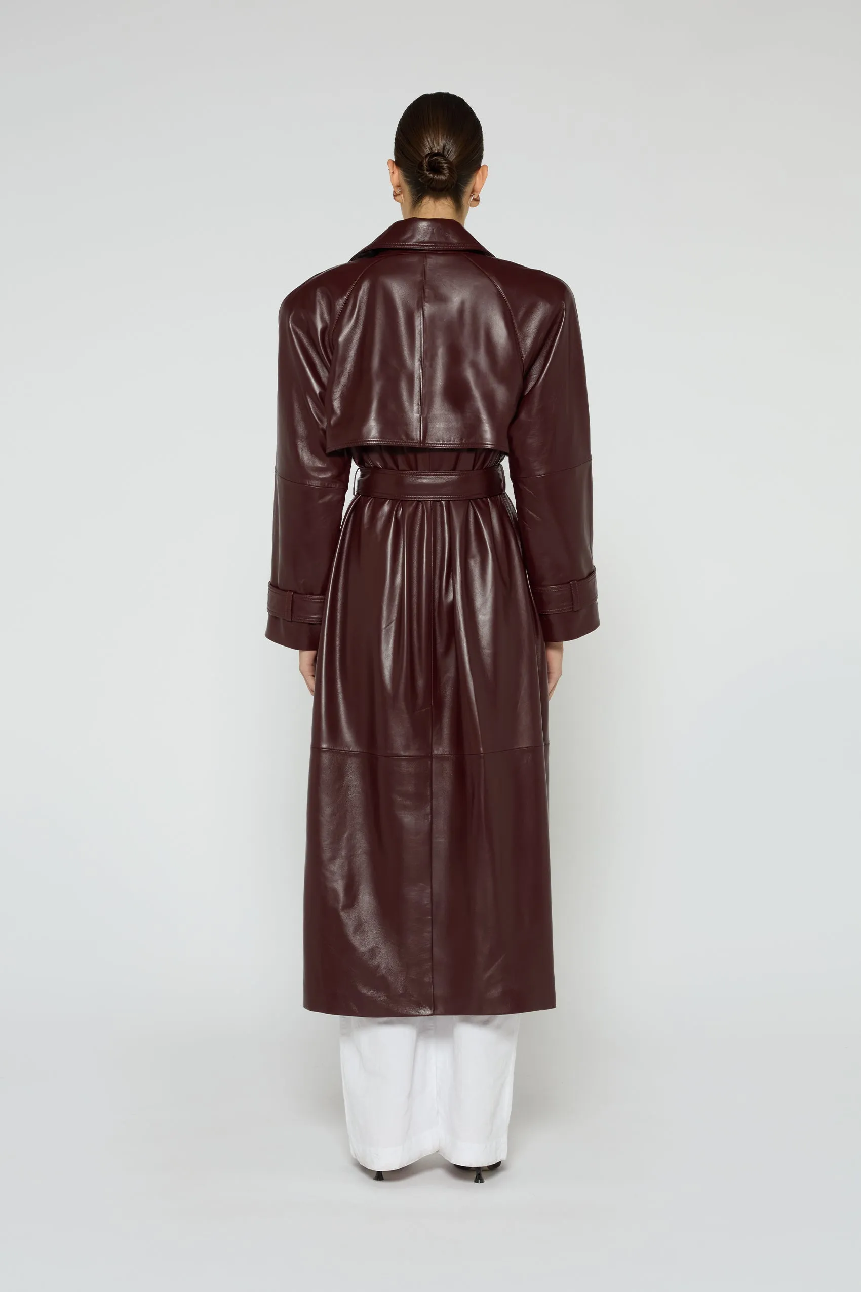 Corrin Leather Trench Coat sold by DUCIE product image thumbnail 4