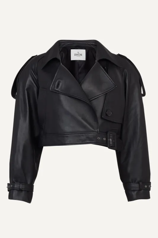 Herron Cropped Leather Jacket  - Black (W/S) - RRP £650 sold by DUCIE