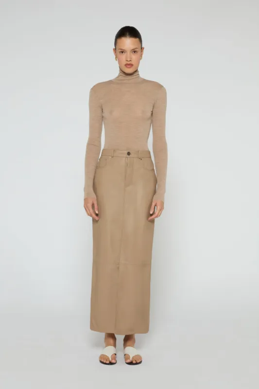 Chicago Leather Maxi Skirt sold by DUCIE
