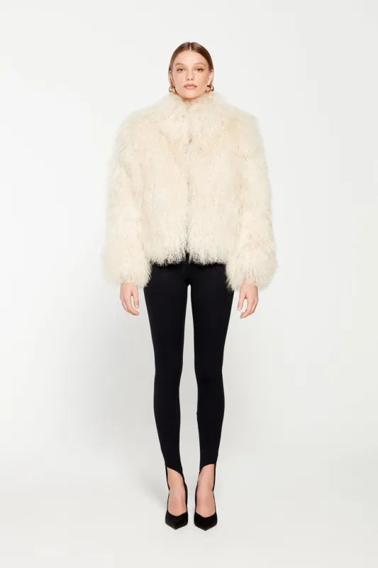 Rochelle Shearling Coat - Cream (W/S) RRP £600 sold by DUCIE
