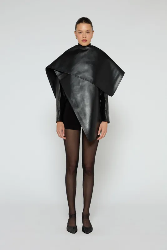 Naomi Leather Jacket with Scarf sold by DUCIE