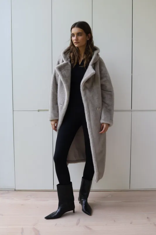 Maxim Faux Hooded Coat sold by DUCIE