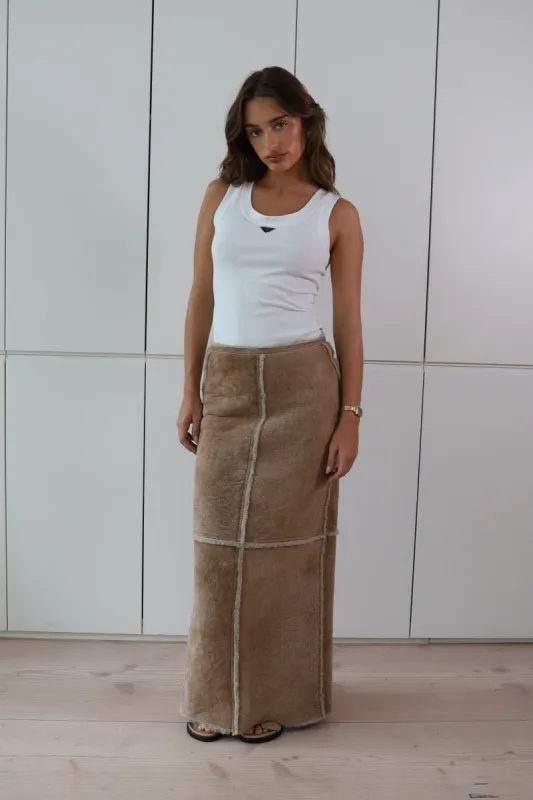 Derby Shearling Skirt sold by DUCIE