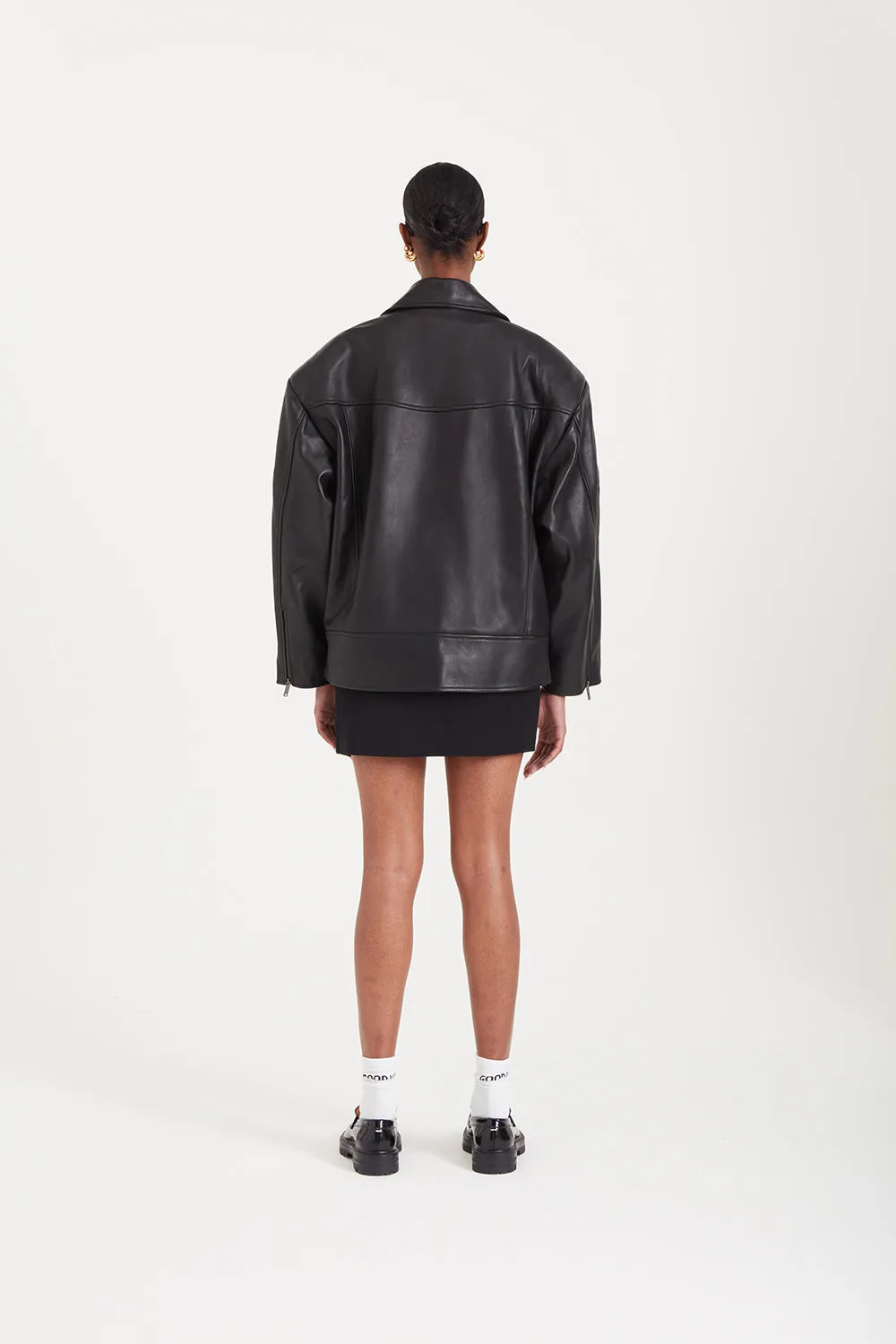 Samantha Leather Biker Jacket  - Black (W/S) RRP £695 sold by DUCIE product image thumbnail 5