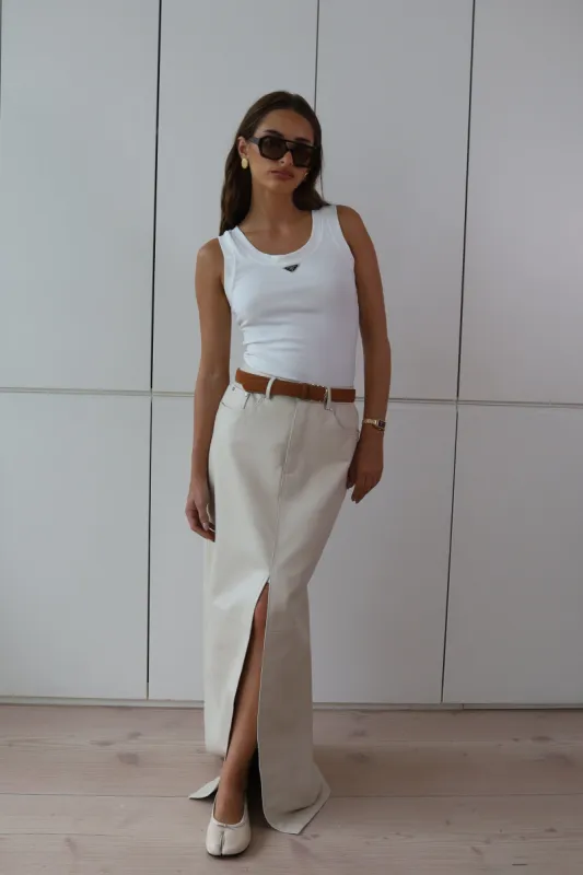 Chicago Leather Maxi Skirt sold by DUCIE