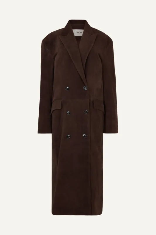 Aggie Suede Leather Coat sold by DUCIE