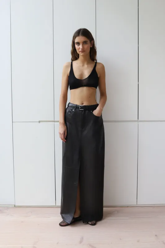 Chicago Leather Maxi Skirt sold by DUCIE