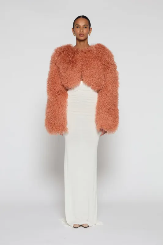 Becca Cropped Shearling Jacket sold by DUCIE