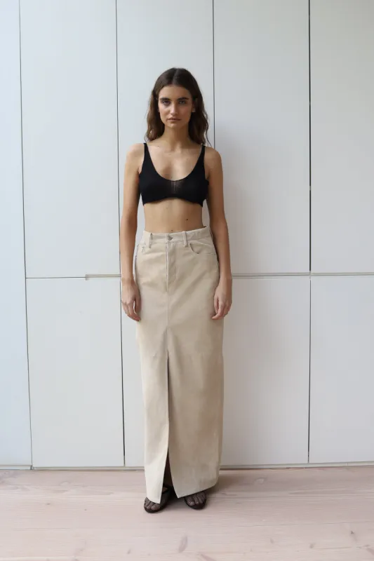 Chicago Suede Maxi Skirt sold by DUCIE