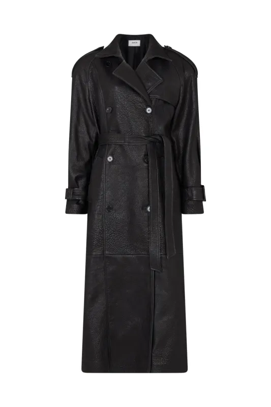Everly Leather Trench Coat sold by DUCIE