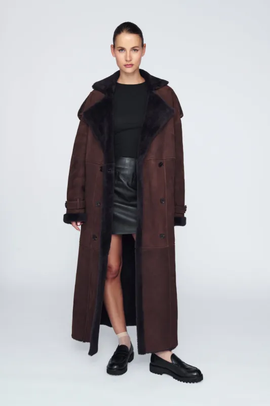 Evander Shearling Maxi Coat sold by DUCIE