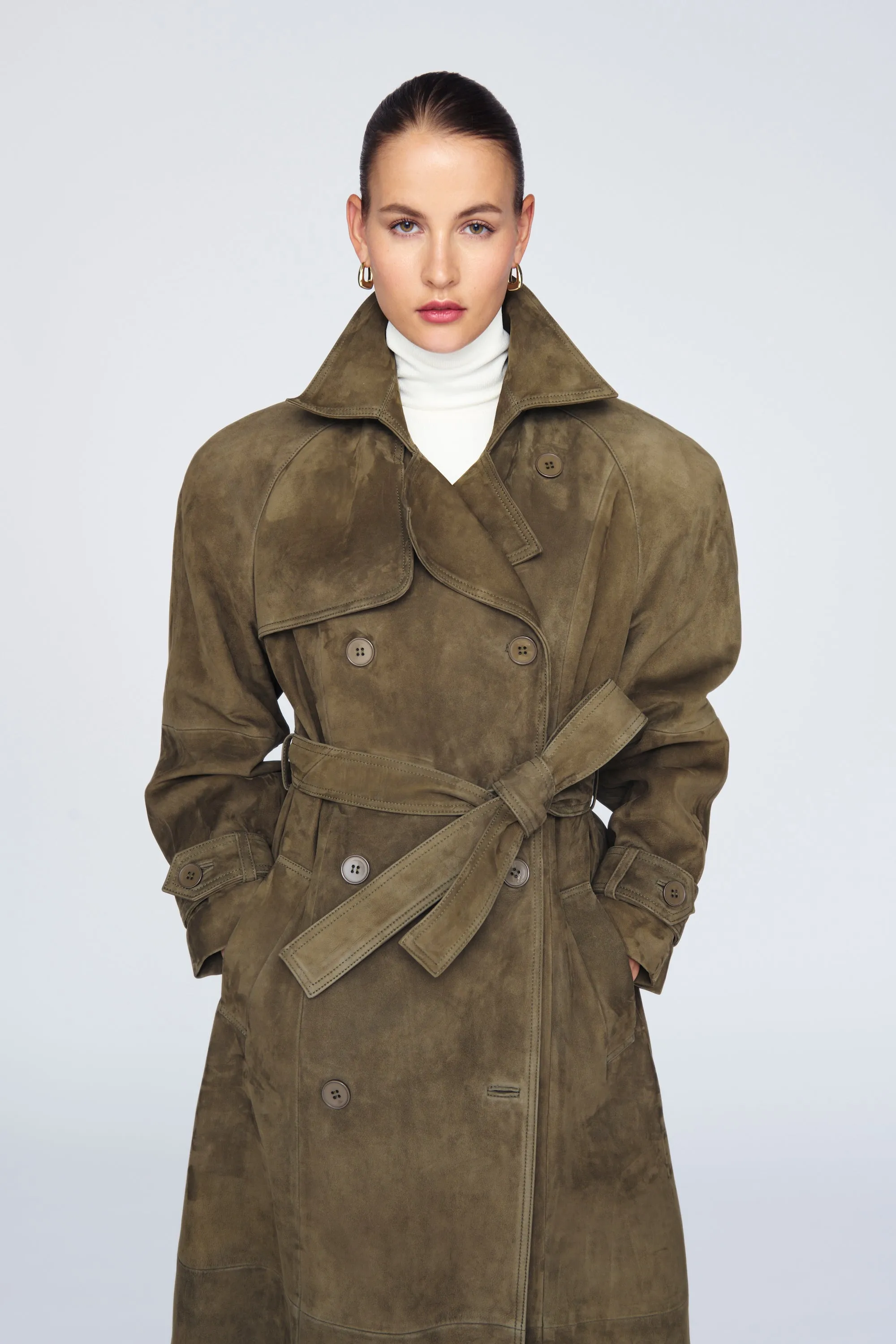 Corrin Suede Trench Coat sold by DUCIE product image thumbnail 3