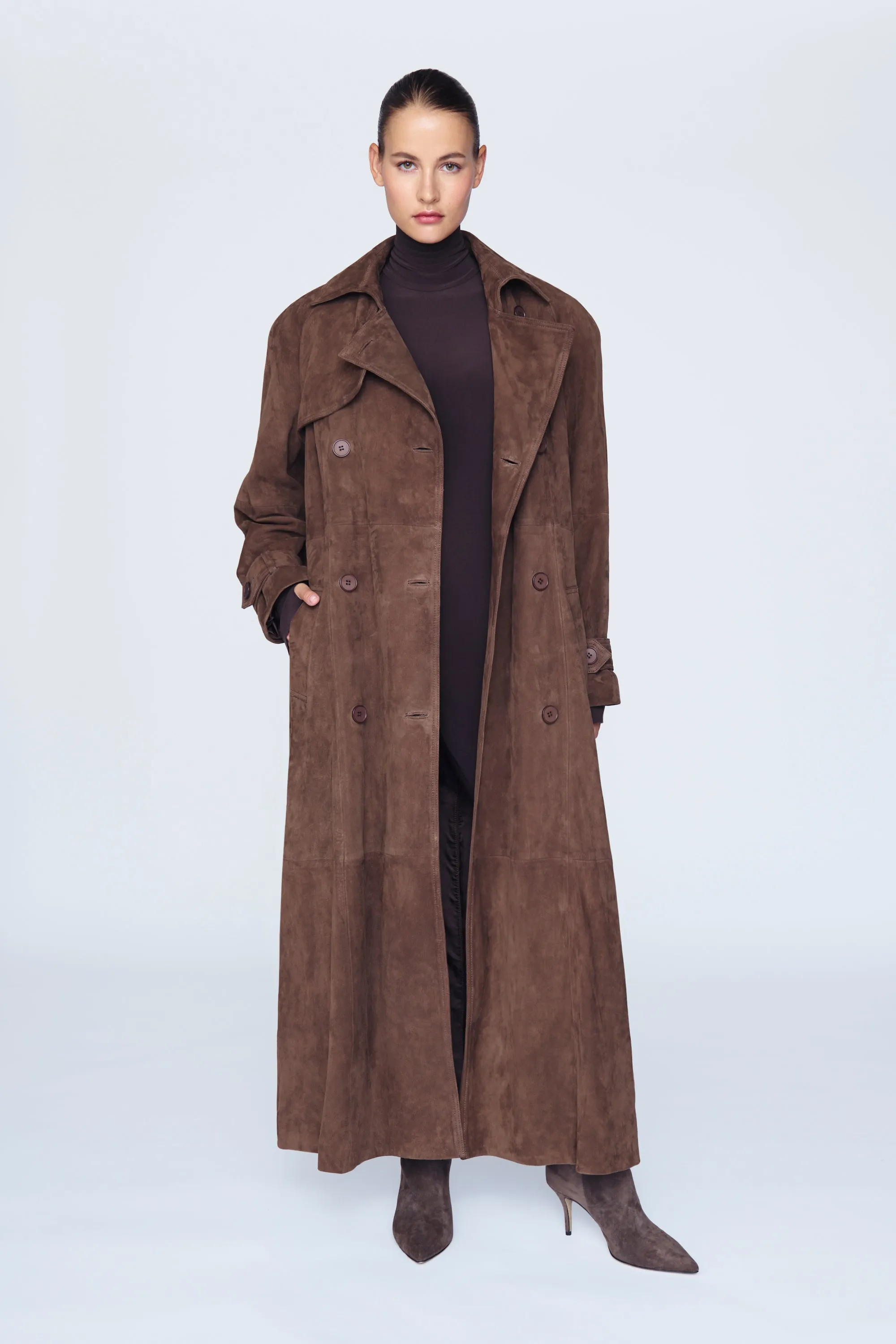 Corrin Suede Trench Coat - Pre Order sold by DUCIE product image thumbnail 3