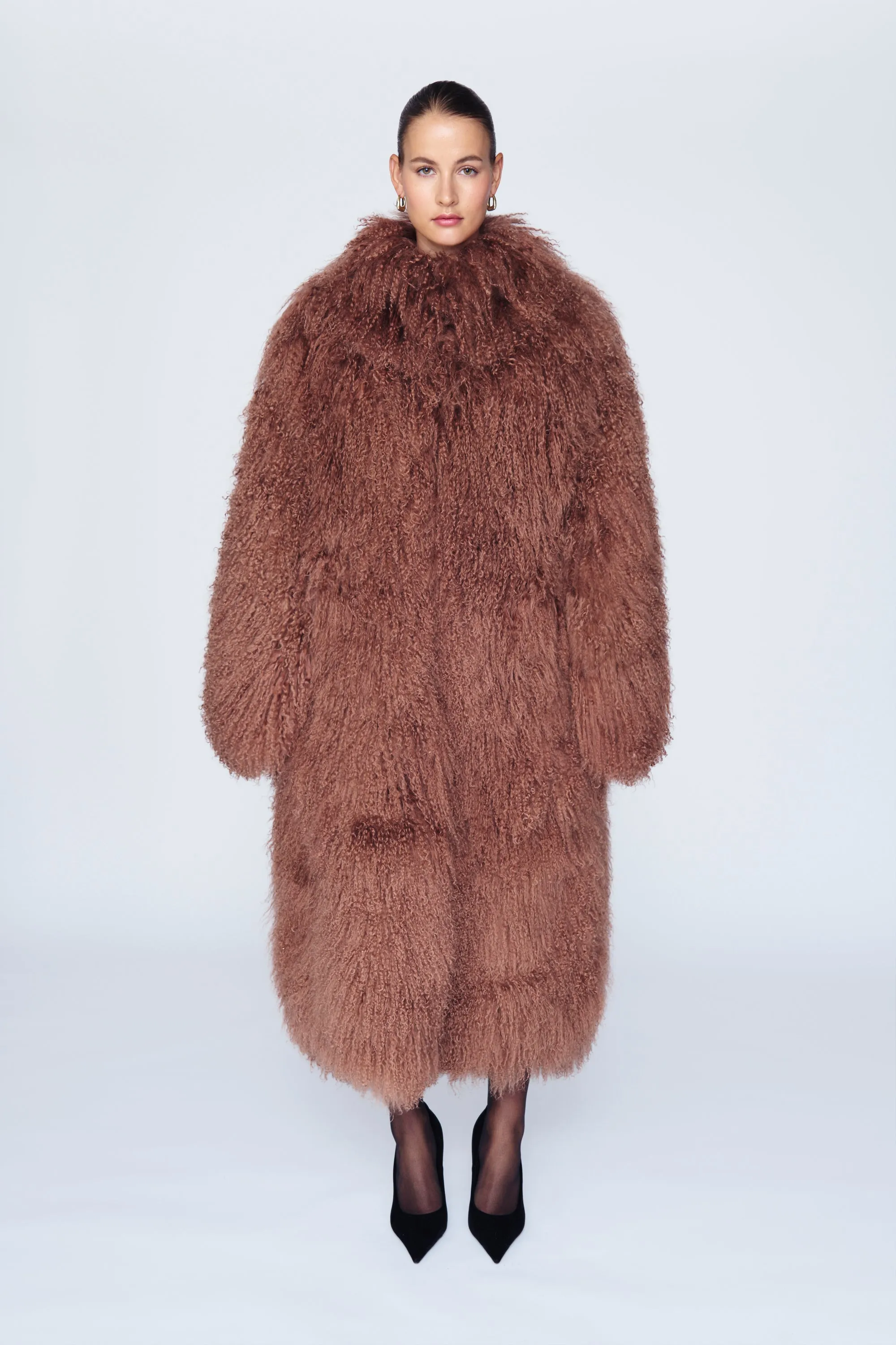 Faye Shearling Maxi Coat sold by DUCIE