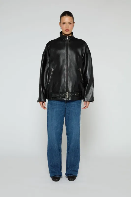 Demi Leather Jacket sold by DUCIE