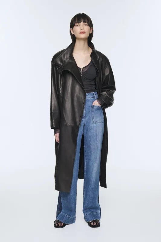 Layla Leather Coat - Pre Order sold by DUCIE