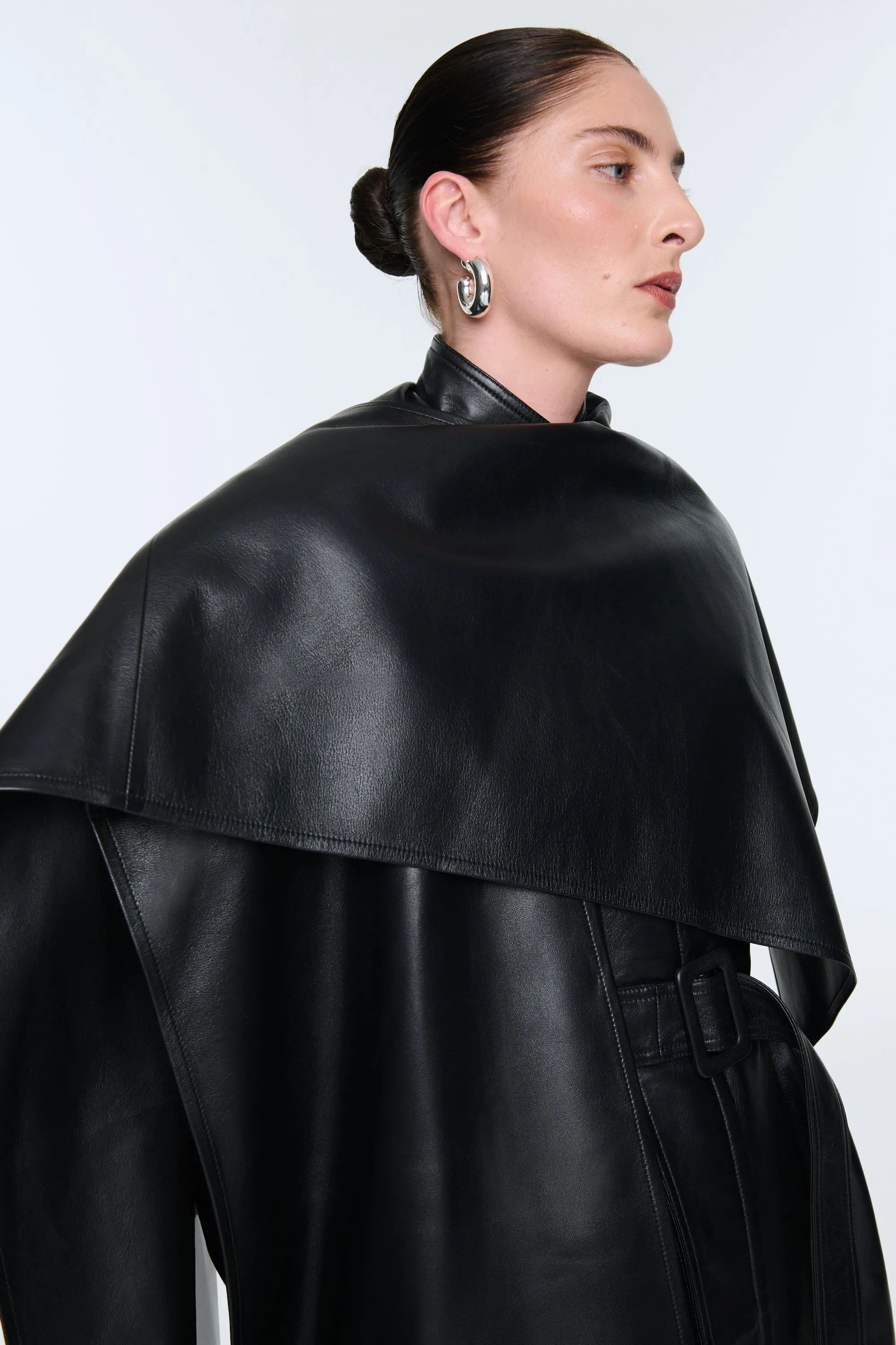 Nina Leather Coat with Scarf sold by DUCIE product image thumbnail 4