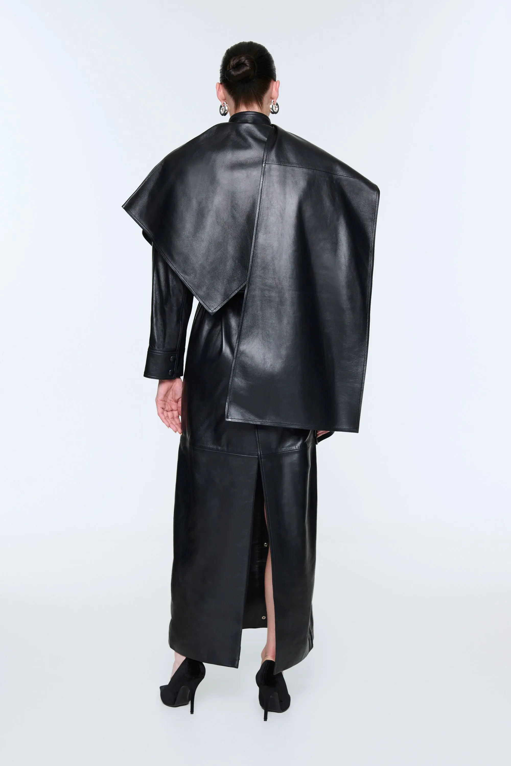 Nina Leather Coat with Scarf sold by DUCIE product image thumbnail 3