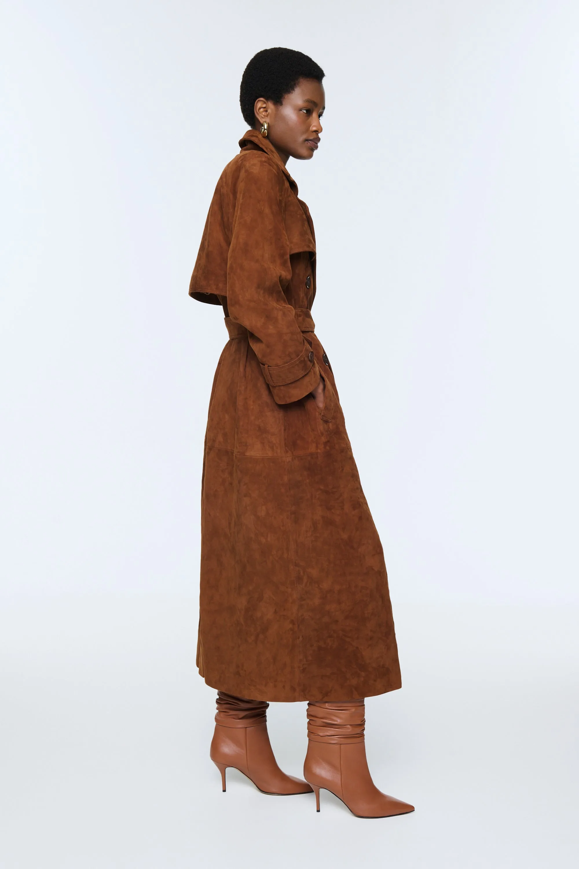Corrin Suede Trench Coat sold by DUCIE product image thumbnail 3