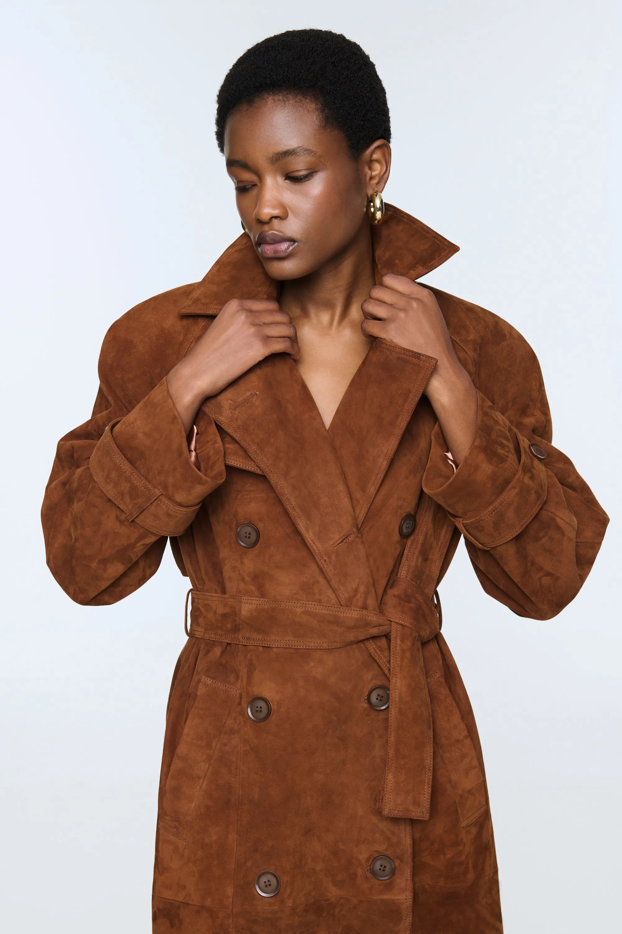Corrin Suede Trench Coat sold by DUCIE product image thumbnail 5