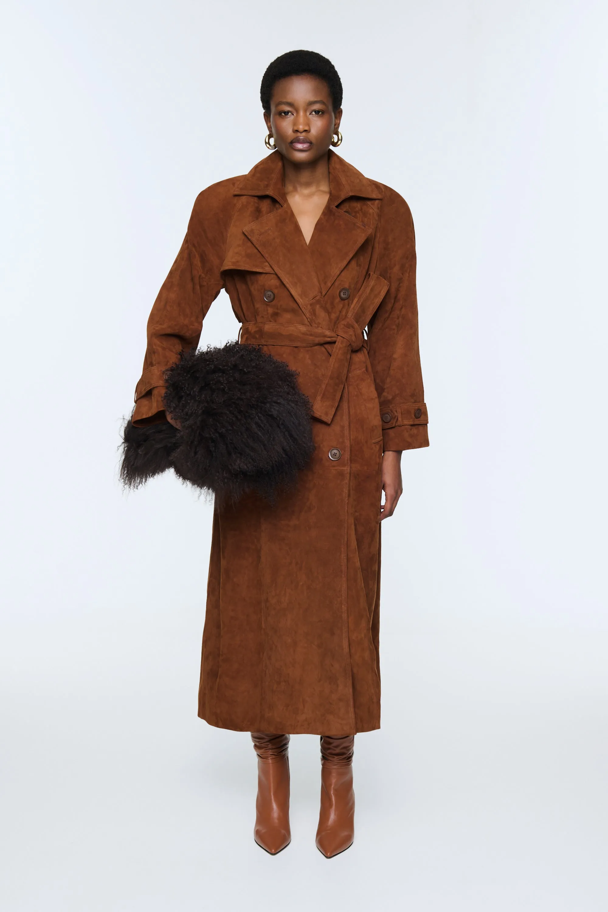Corrin Suede Trench Coat sold by DUCIE product image thumbnail 2