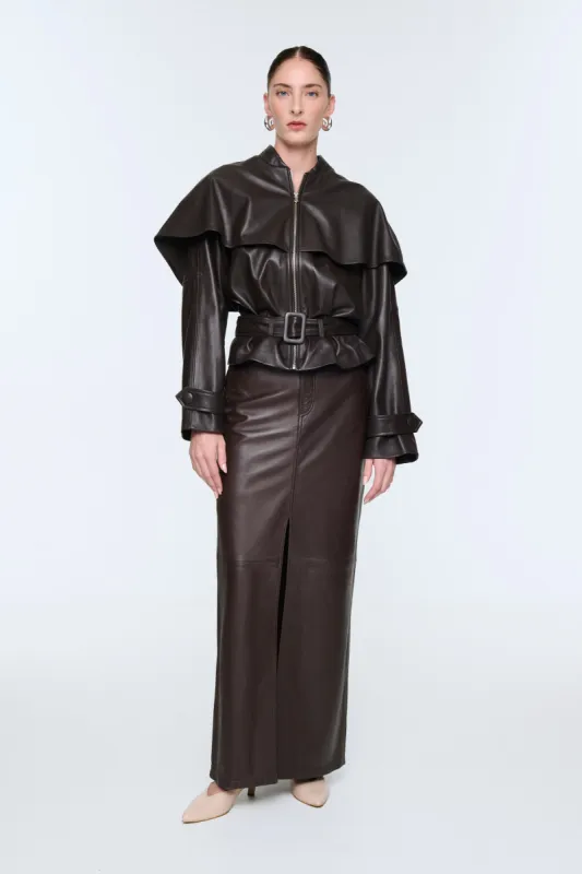 Chicago Leather Maxi Skirt sold by DUCIE