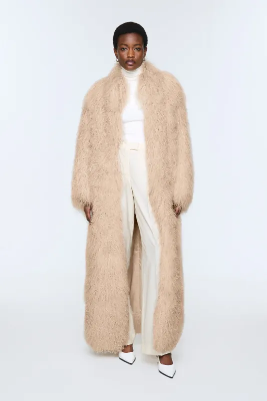 Faye Shearling Maxi Coat sold by DUCIE
